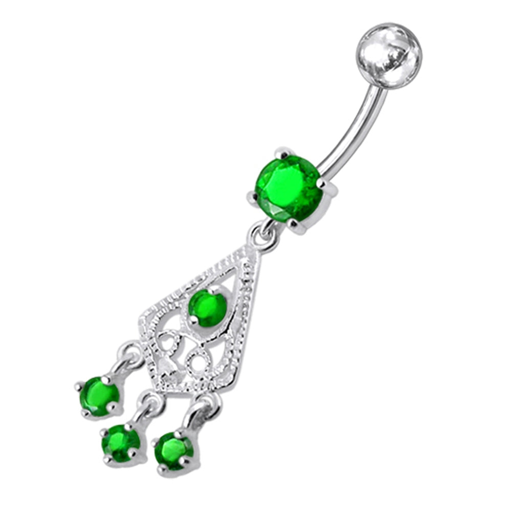 Fancy Jeweled Chandelier Dangling Belly Ring