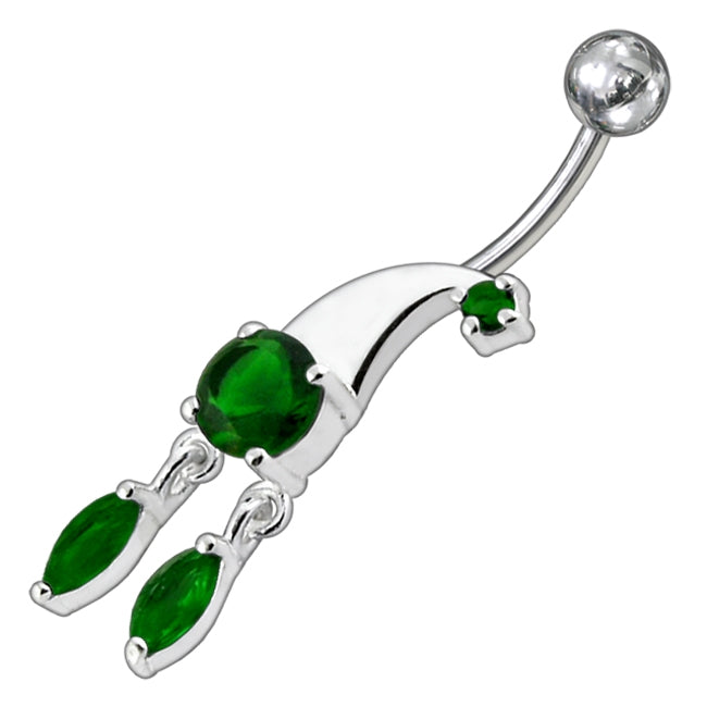 Jeweled Clown Hat Dandling Belly ring