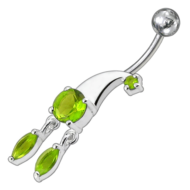 Jeweled Clown Hat Dandling Belly ring