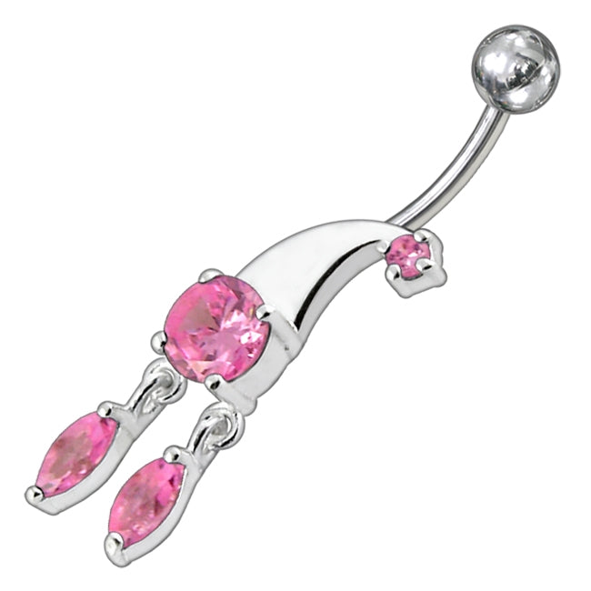 Jeweled Clown Hat Dandling Belly ring