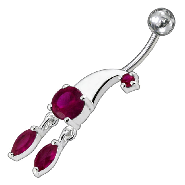 Jeweled Clown Hat Dandling Belly ring