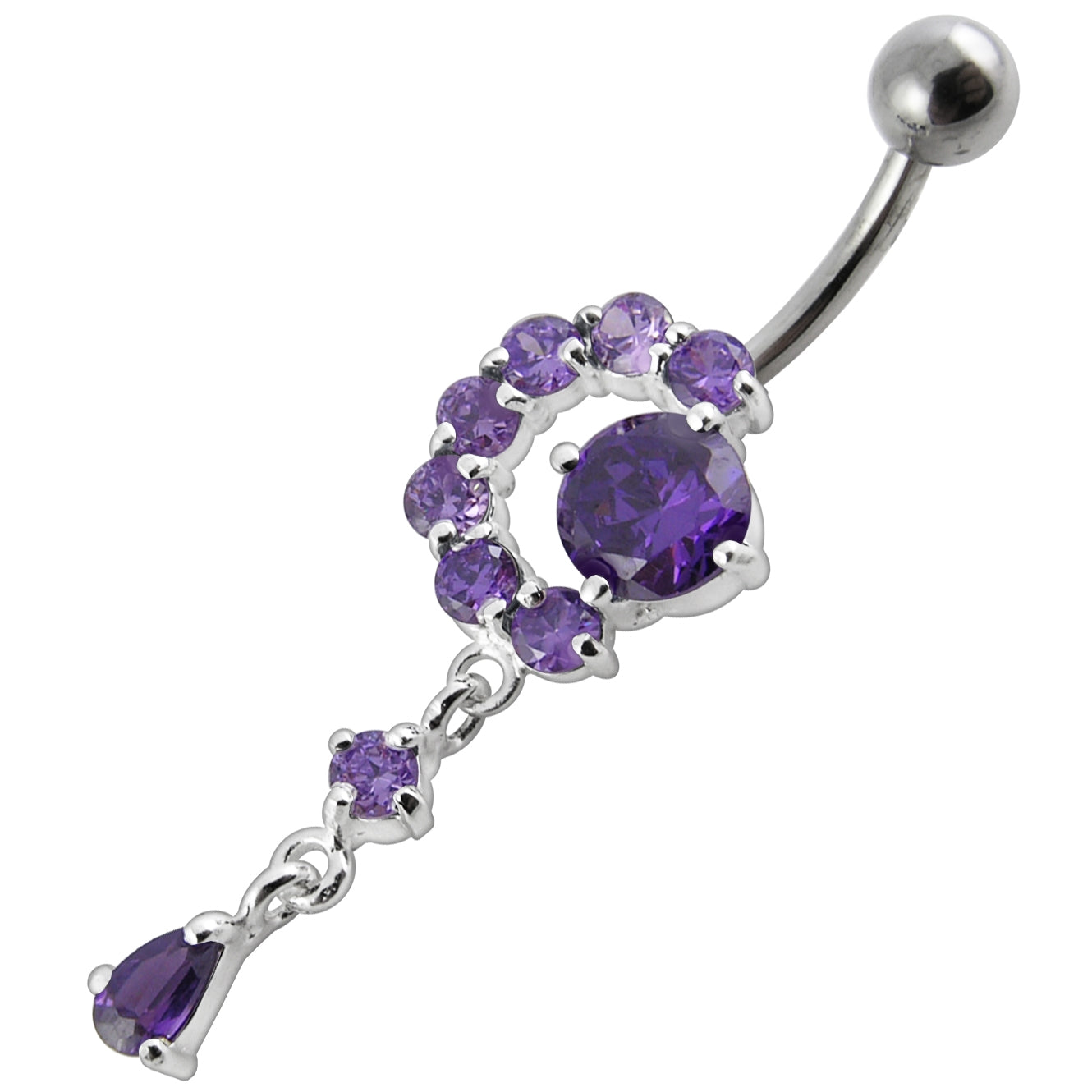 Fancy Jeweled Dangling Belly Ring PBM1609