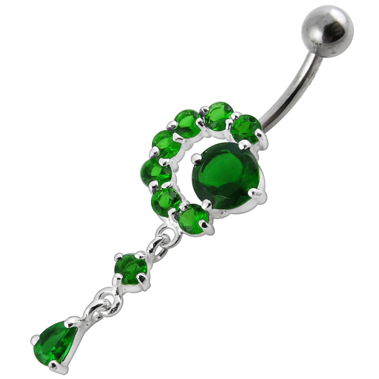 Fancy Jeweled Dangling Belly Ring PBM1609