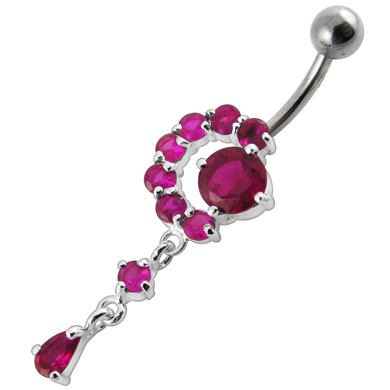 Fancy Jeweled Dangling Belly Ring PBM1609
