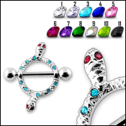 11mm Diameter Jeweled Double Snake Nipple Shield