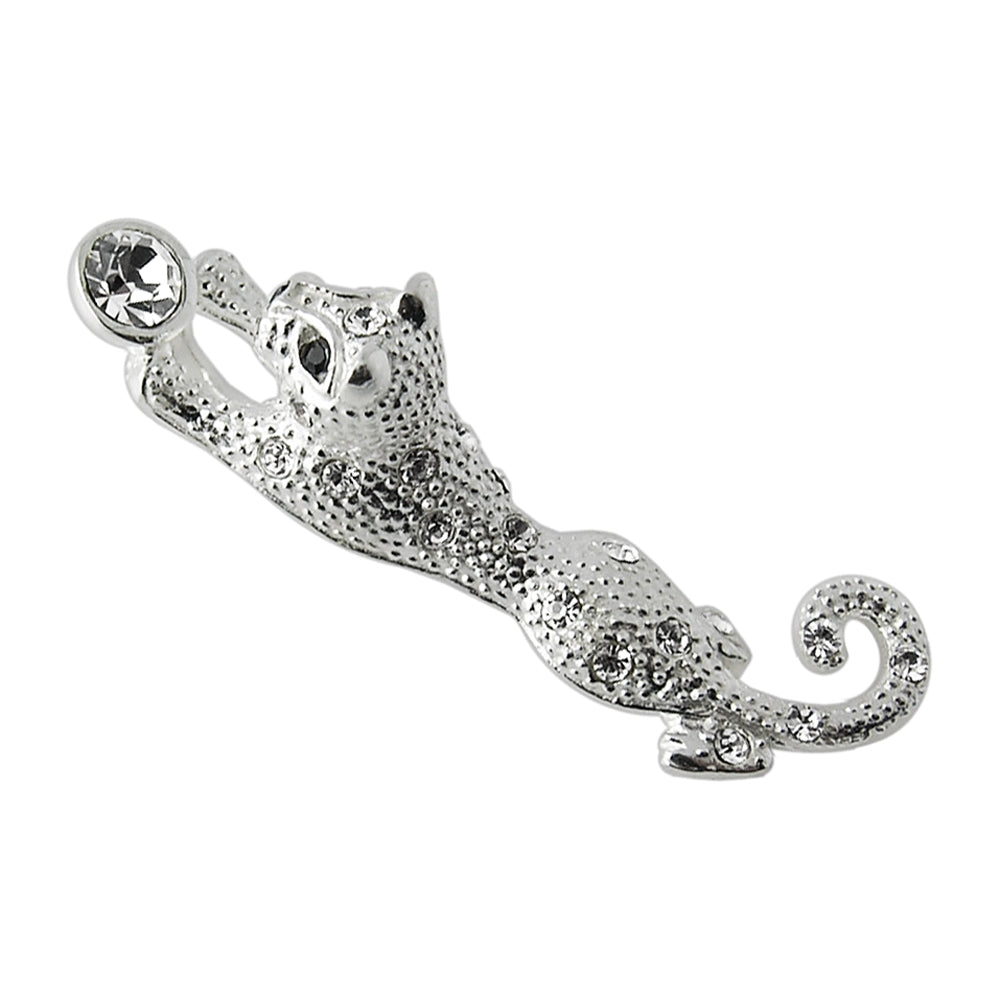 925 Sterling Silver Jeweled Leopard Pendant