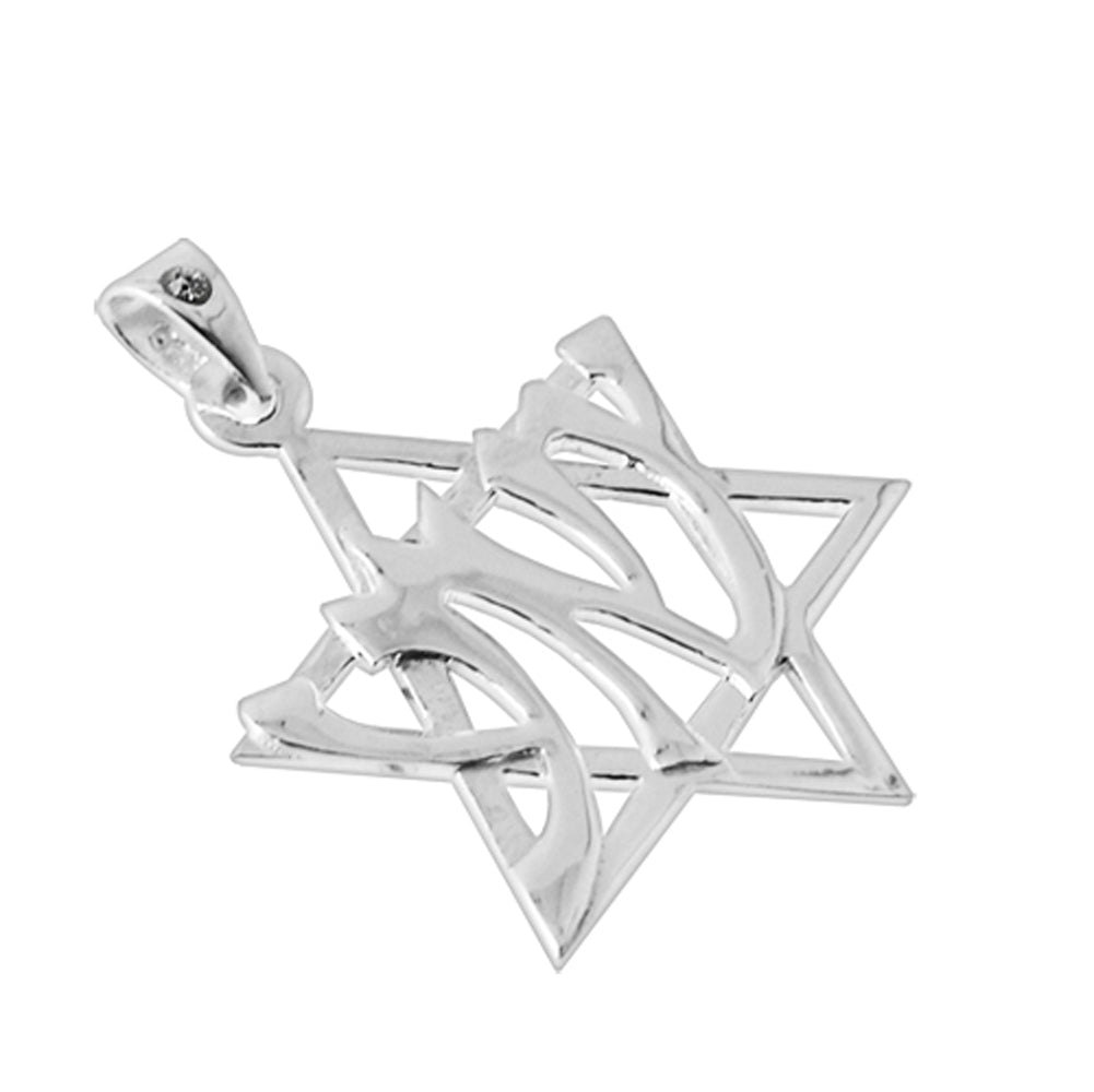 925 Sterling Silver Jeweled Tribal Star Pendant