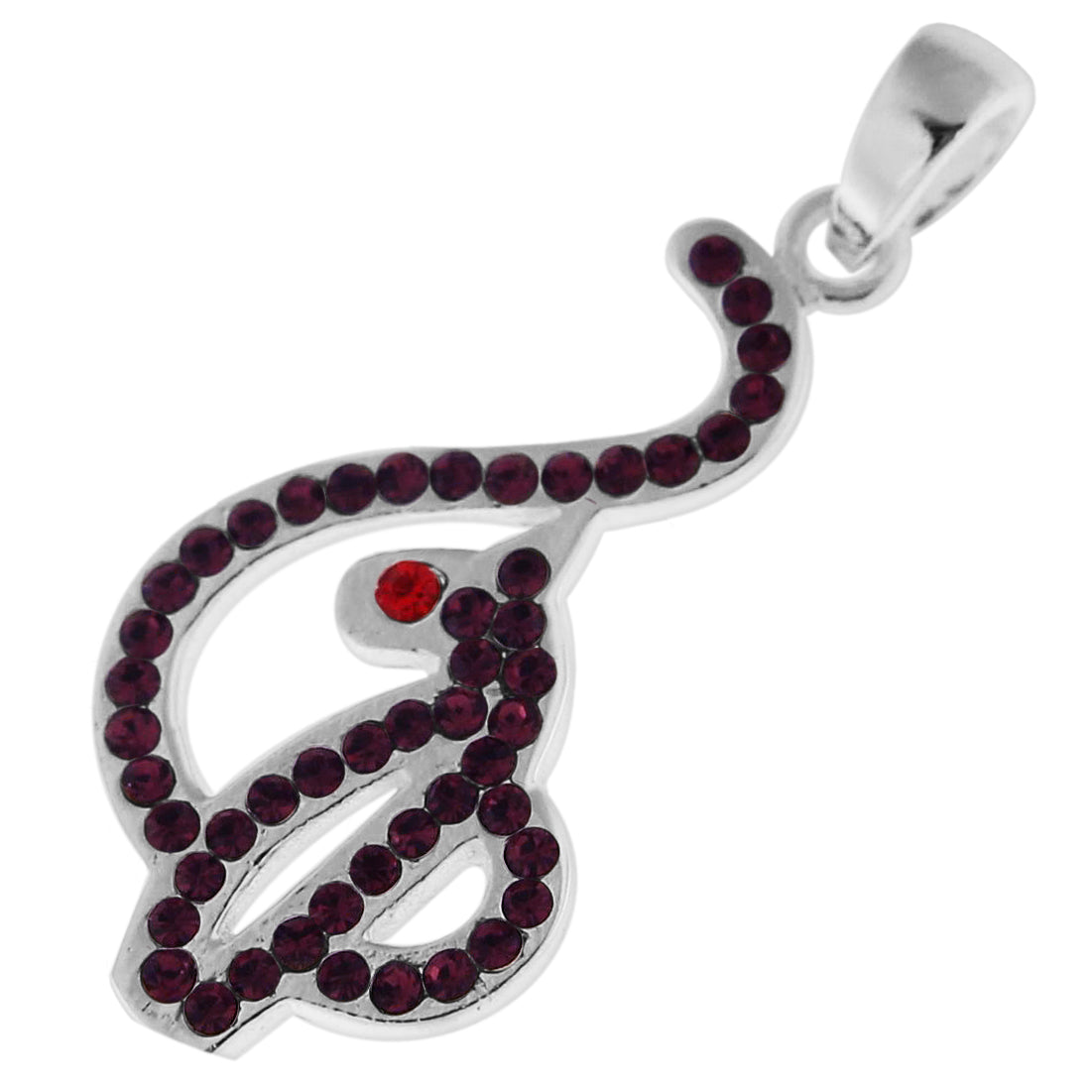 925 Sterling Silver Jeweled Red Eyed Baby Phat Pendant