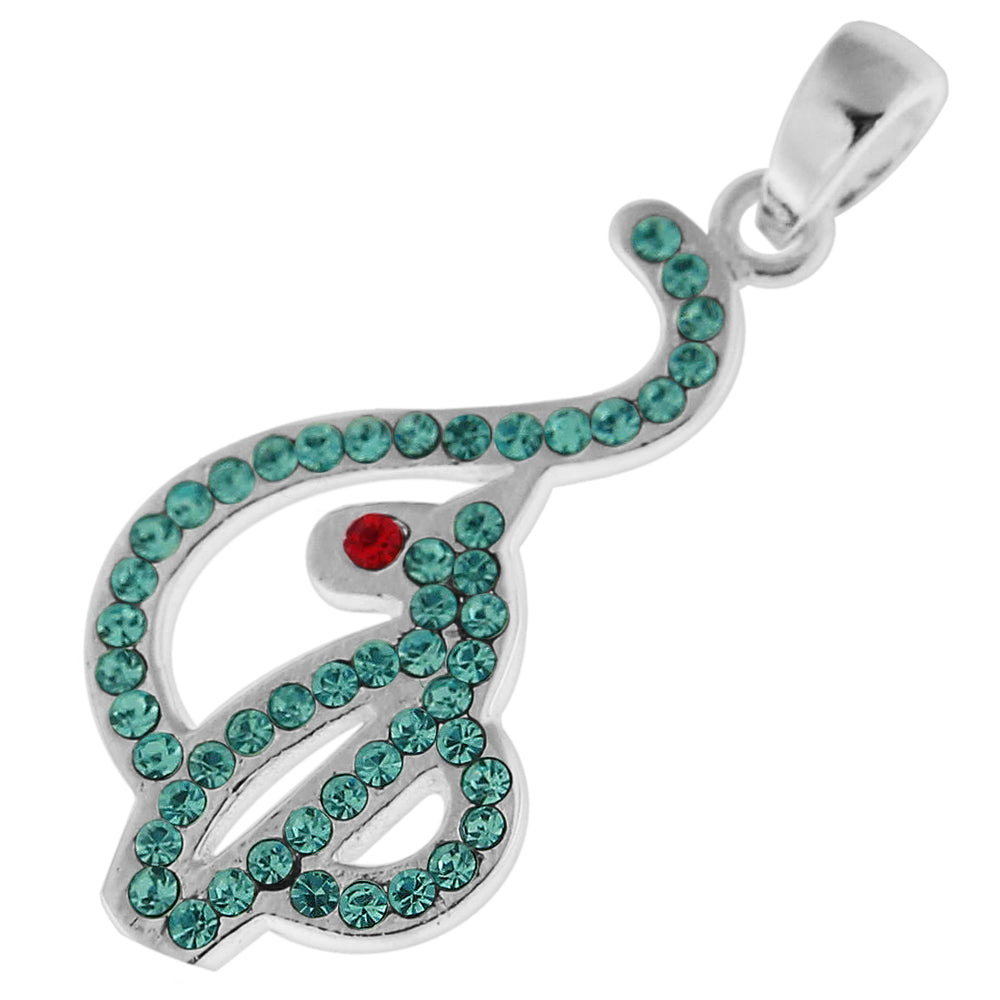 925 Sterling Silver Jeweled Red Eyed Baby Phat Pendant