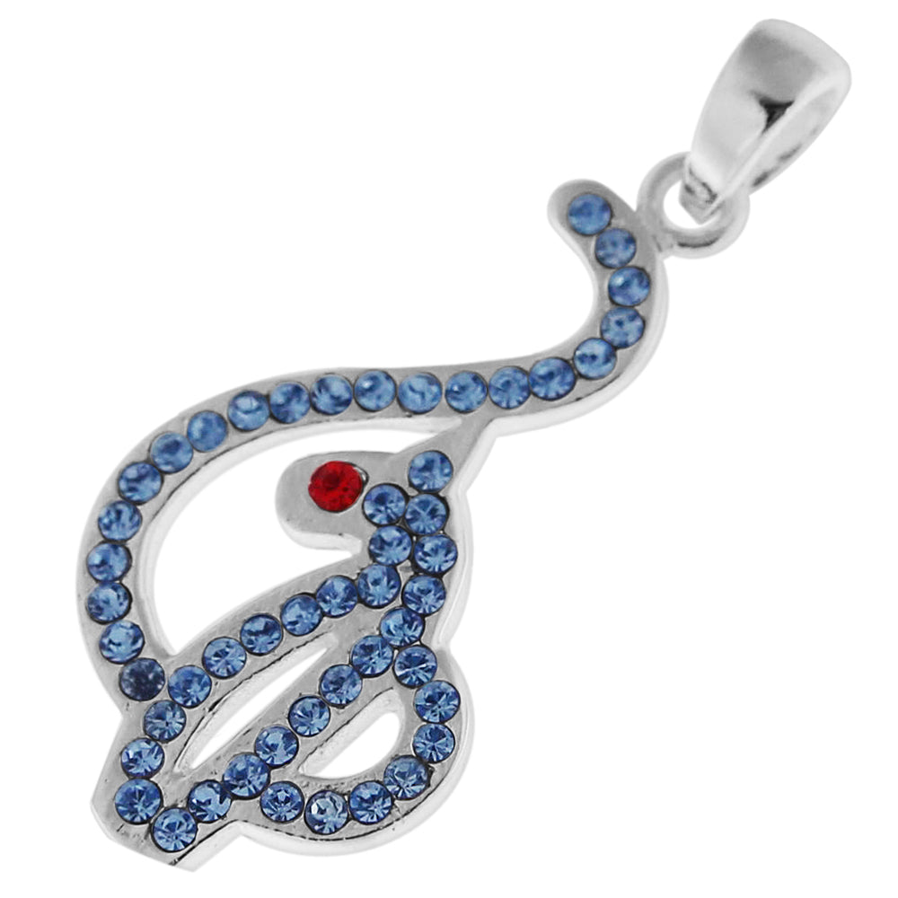 925 Sterling Silver Jeweled Red Eyed Baby Phat Pendant
