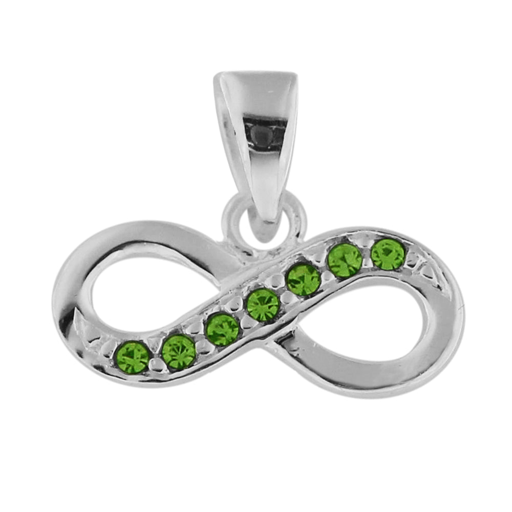 Jeweled Infinitive 925 Sterling Silver Pendant