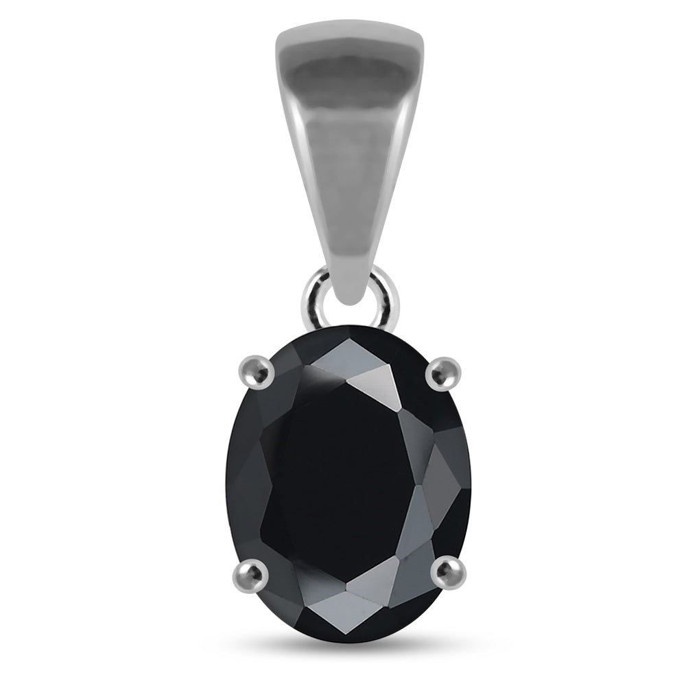 925 Sterling Silver Jeweled Fancy Single Stone Pendant