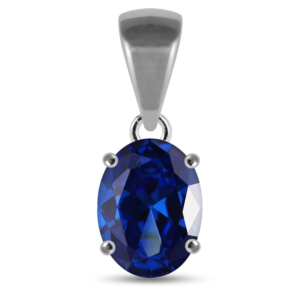 925 Sterling Silver Jeweled Fancy Single Stone Pendant