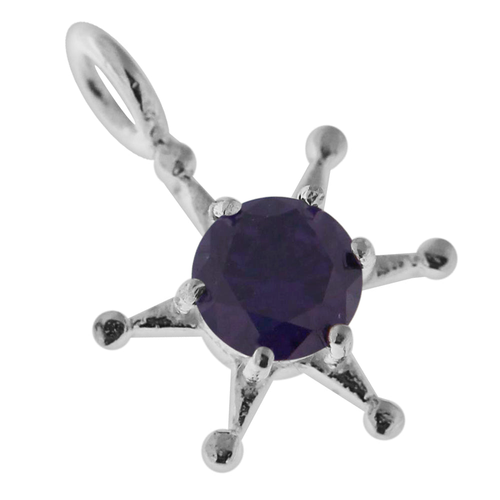 925 Sterling Silver Jeweled Fancy Star Pendant