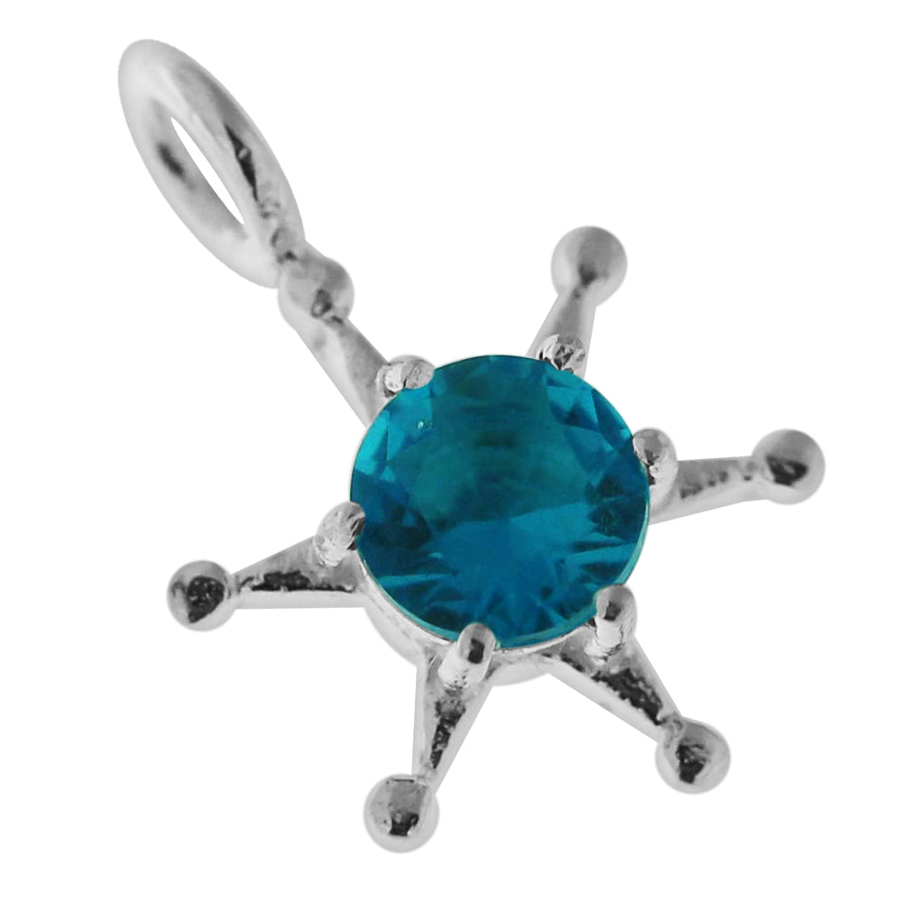 925 Sterling Silver Jeweled Fancy Star Pendant