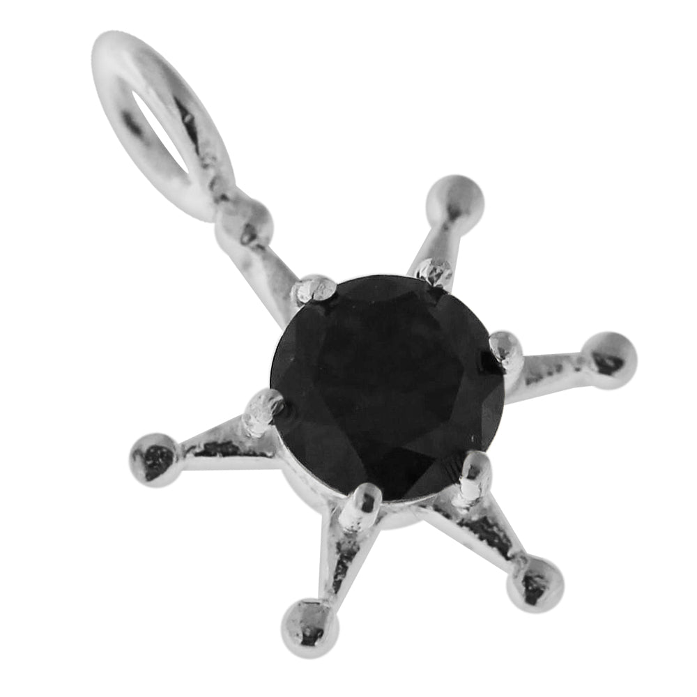 925 Sterling Silver Jeweled Fancy Star Pendant