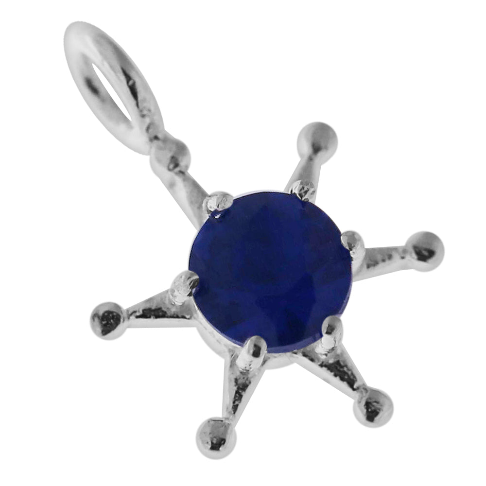 925 Sterling Silver Jeweled Fancy Star Pendant