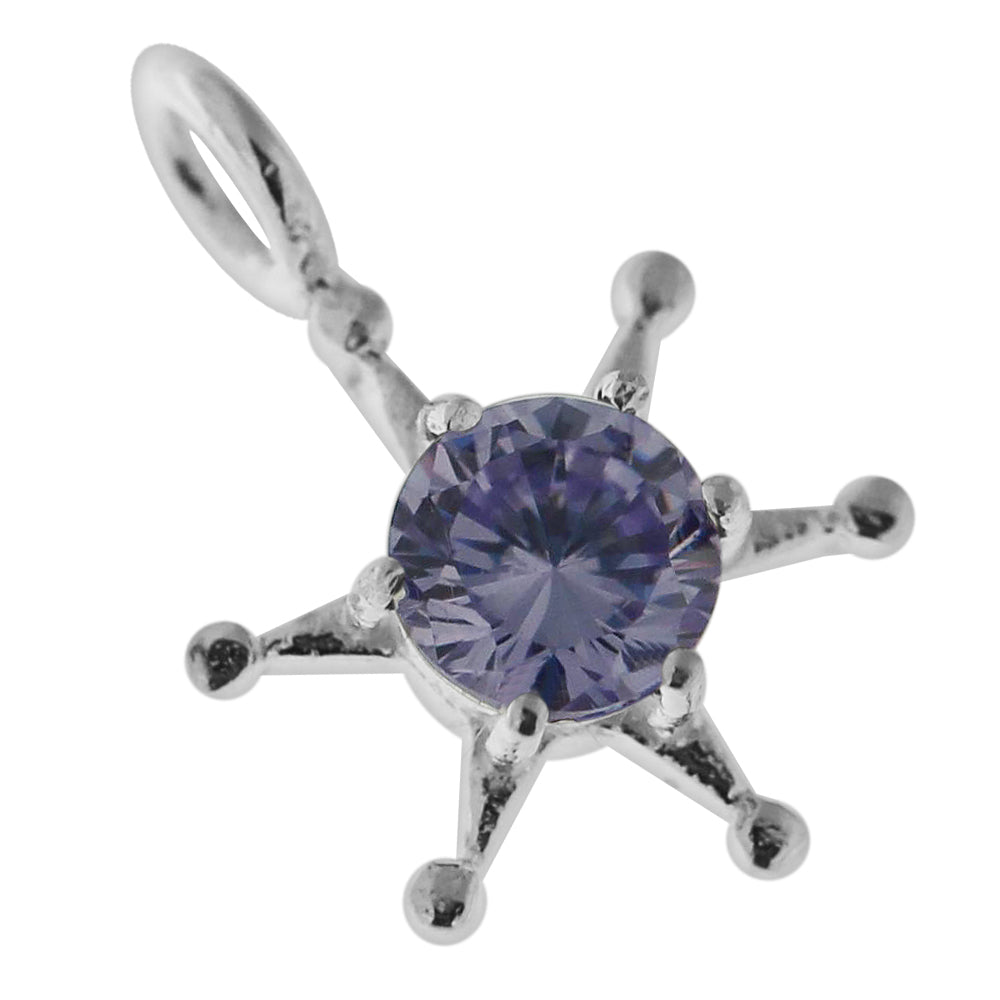 925 Sterling Silver Jeweled Fancy Star Pendant