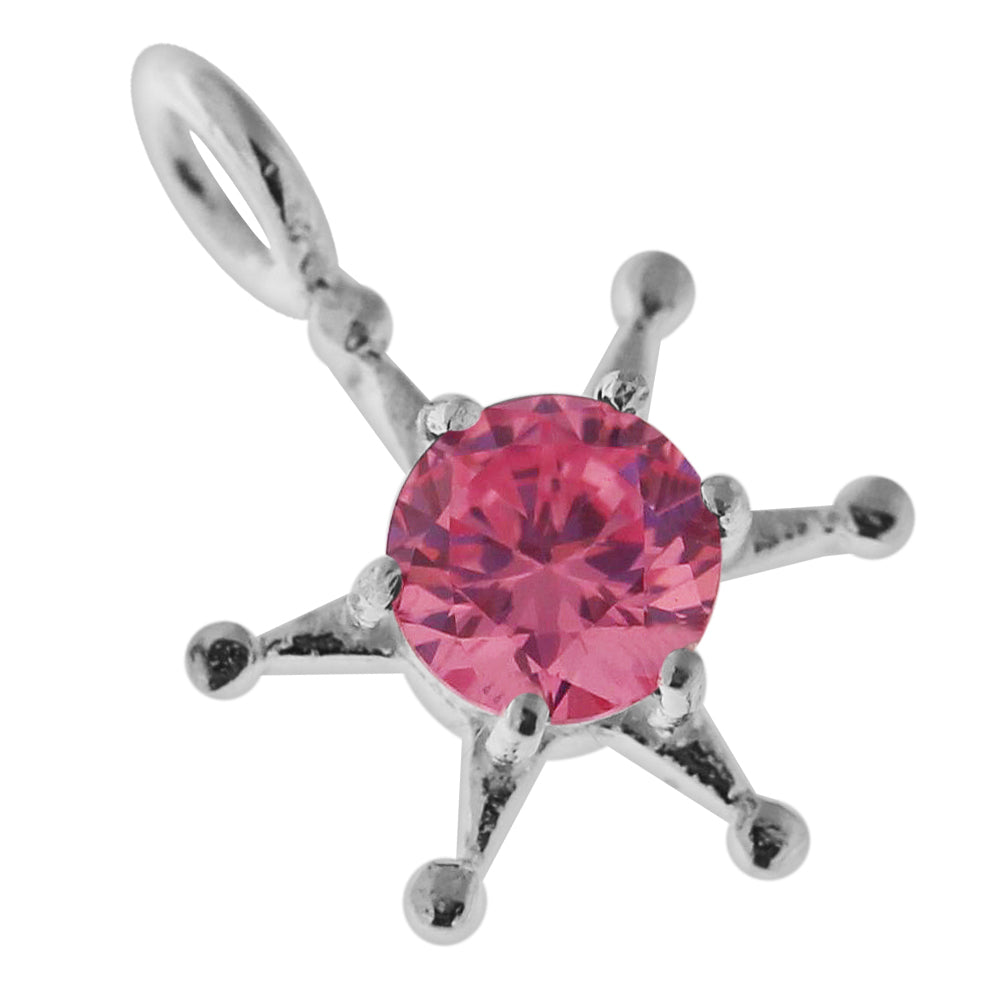 925 Sterling Silver Jeweled Fancy Star Pendant