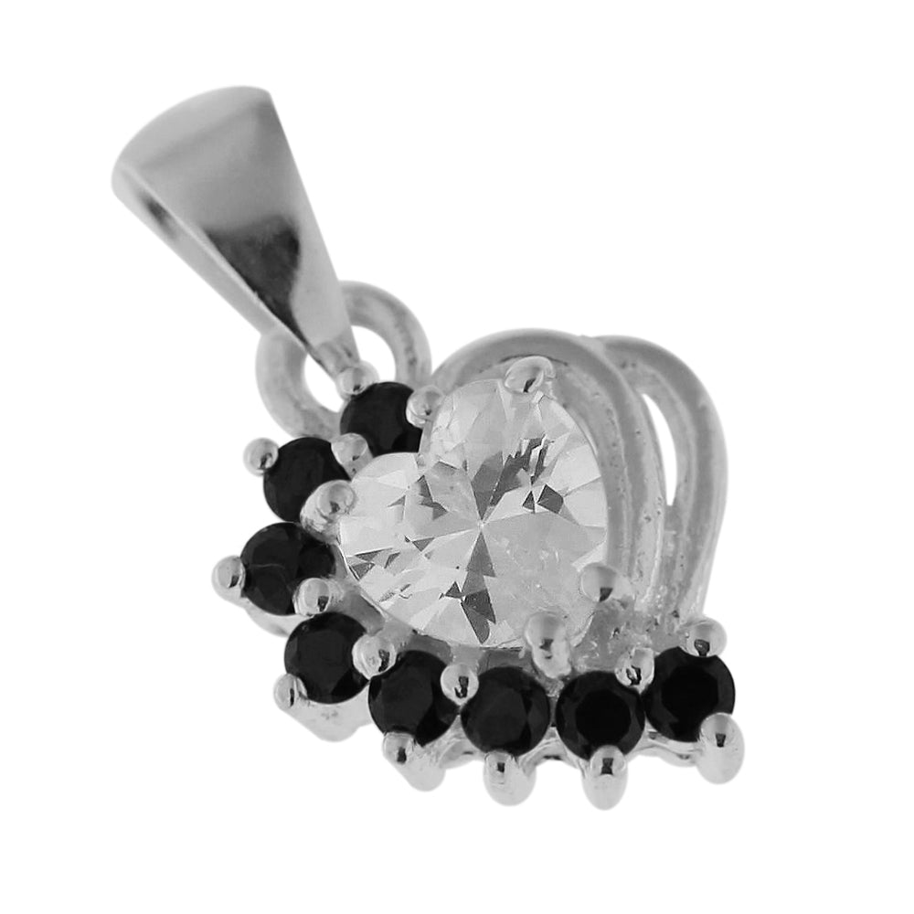 Fancy Jeweled with Heart 925 Sterling Silver Pendant
