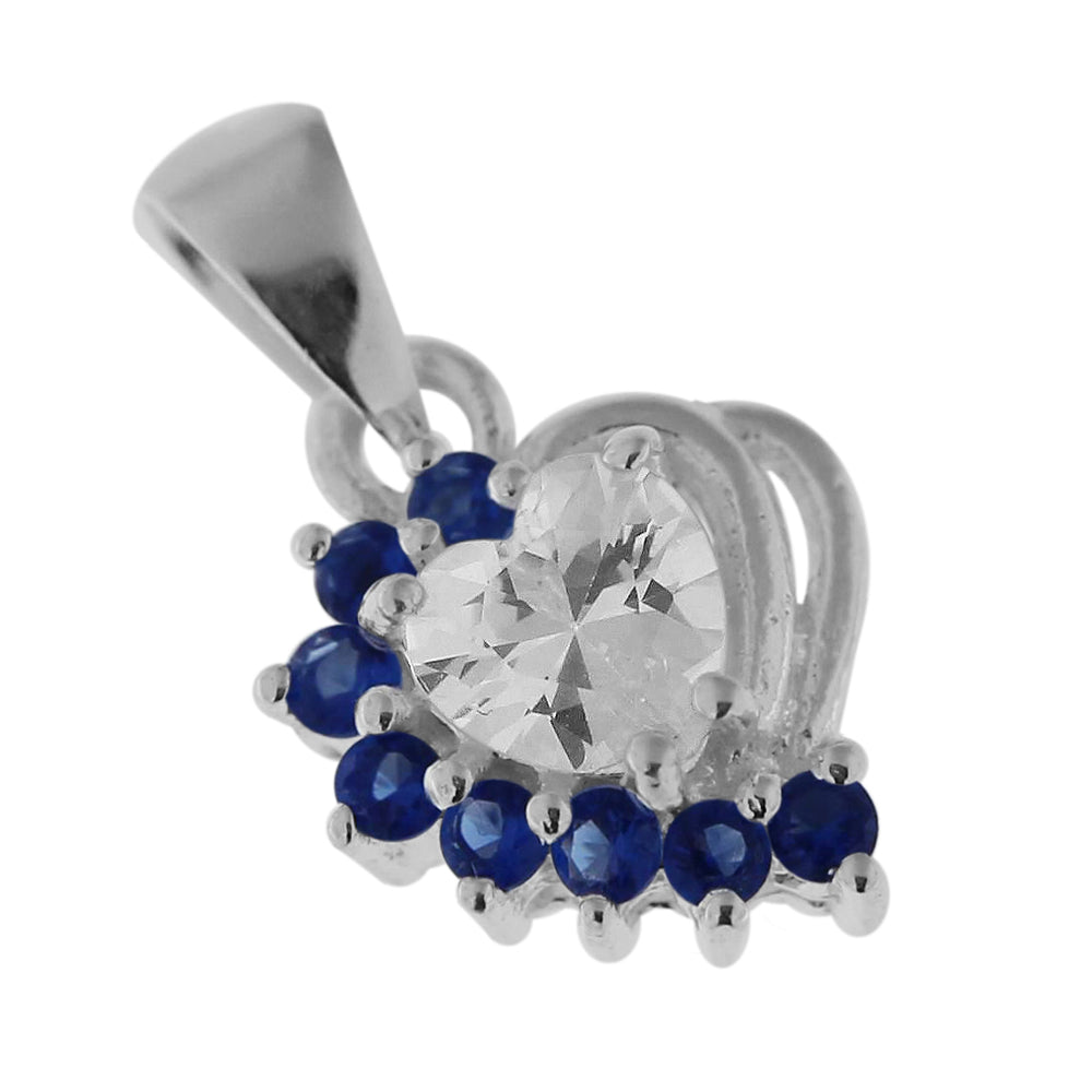 Fancy Jeweled with Heart 925 Sterling Silver Pendant