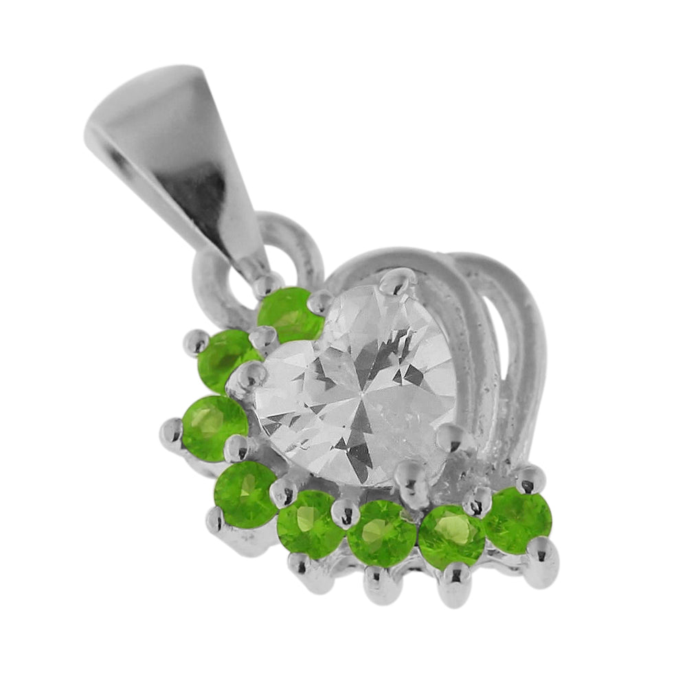 Fancy Jeweled with Heart 925 Sterling Silver Pendant