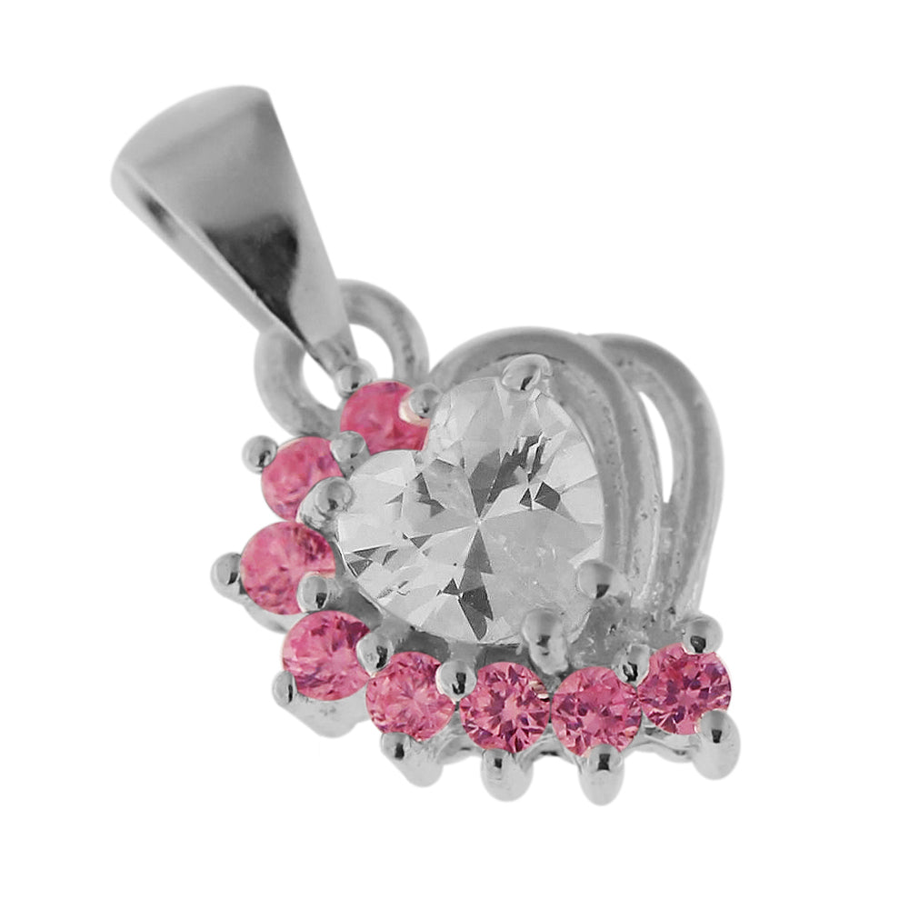 Fancy Jeweled with Heart 925 Sterling Silver Pendant