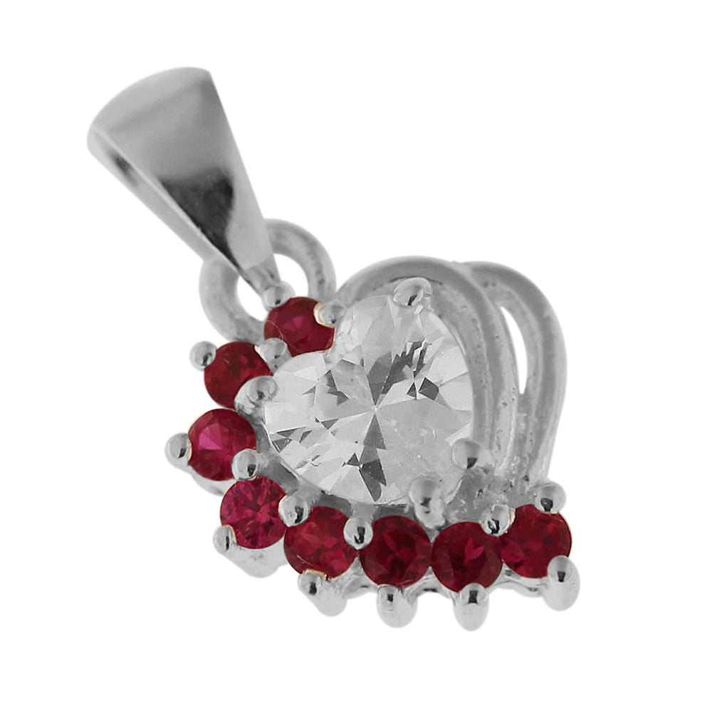 Fancy Jeweled with Heart 925 Sterling Silver Pendant