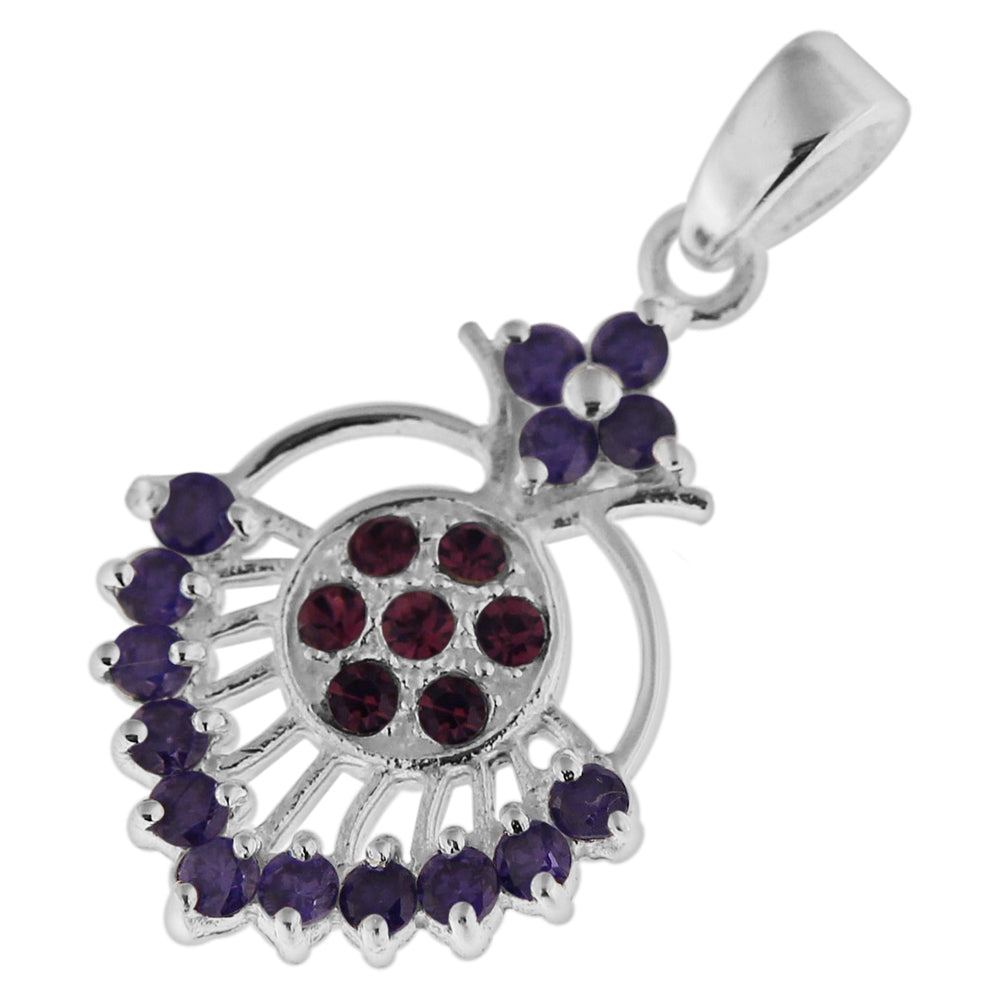 925 Sterling Silver Fancy Jeweled Pendant