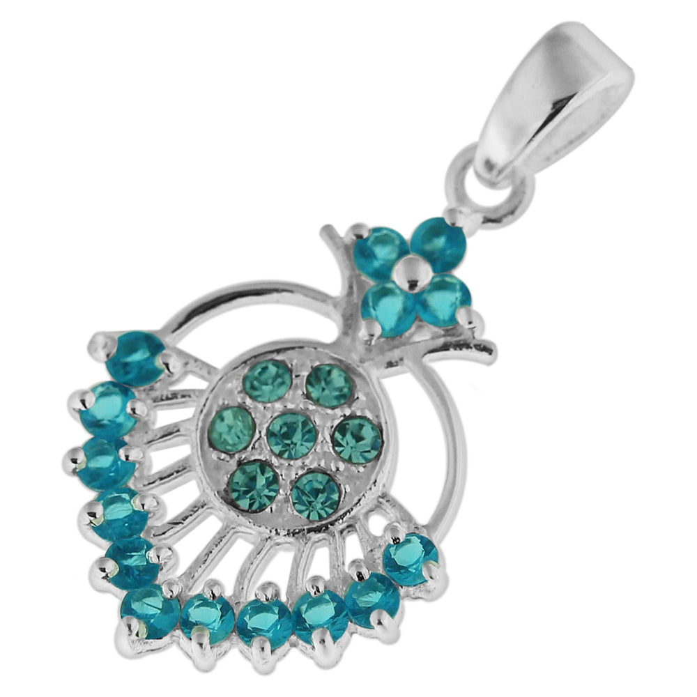 925 Sterling Silver Fancy Jeweled Pendant