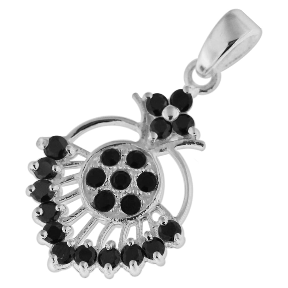 925 Sterling Silver Fancy Jeweled Pendant