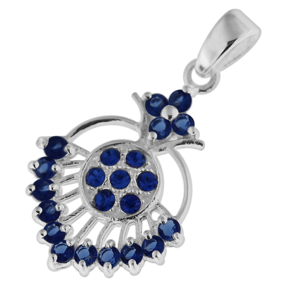 925 Sterling Silver Fancy Jeweled Pendant