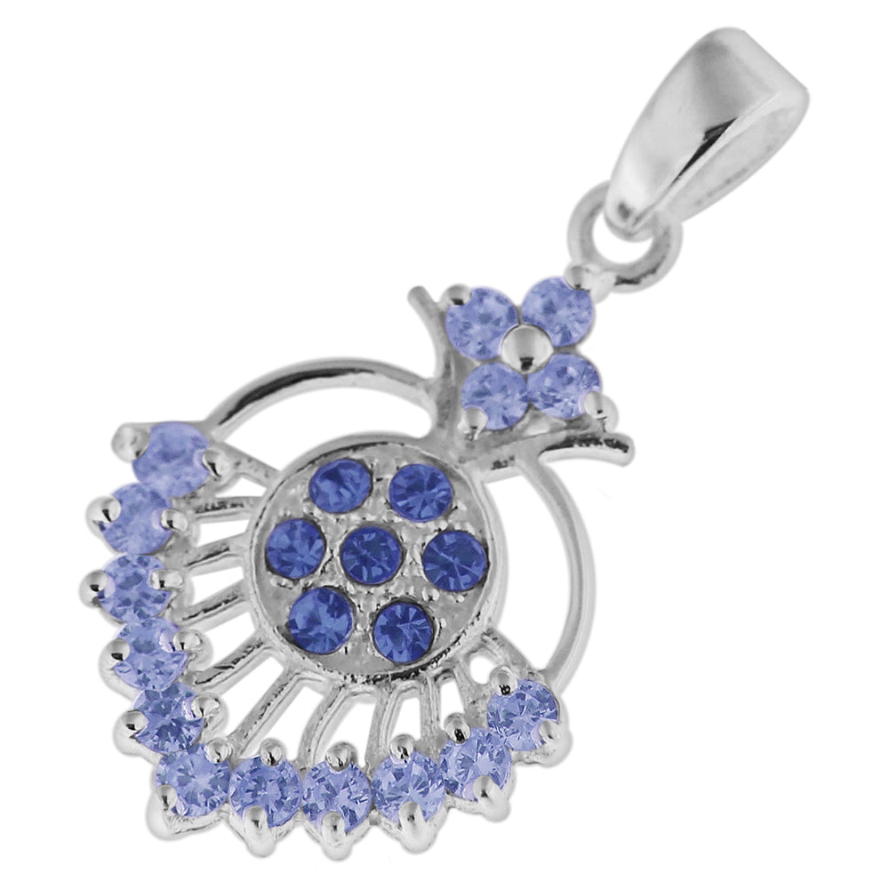 925 Sterling Silver Fancy Jeweled Pendant