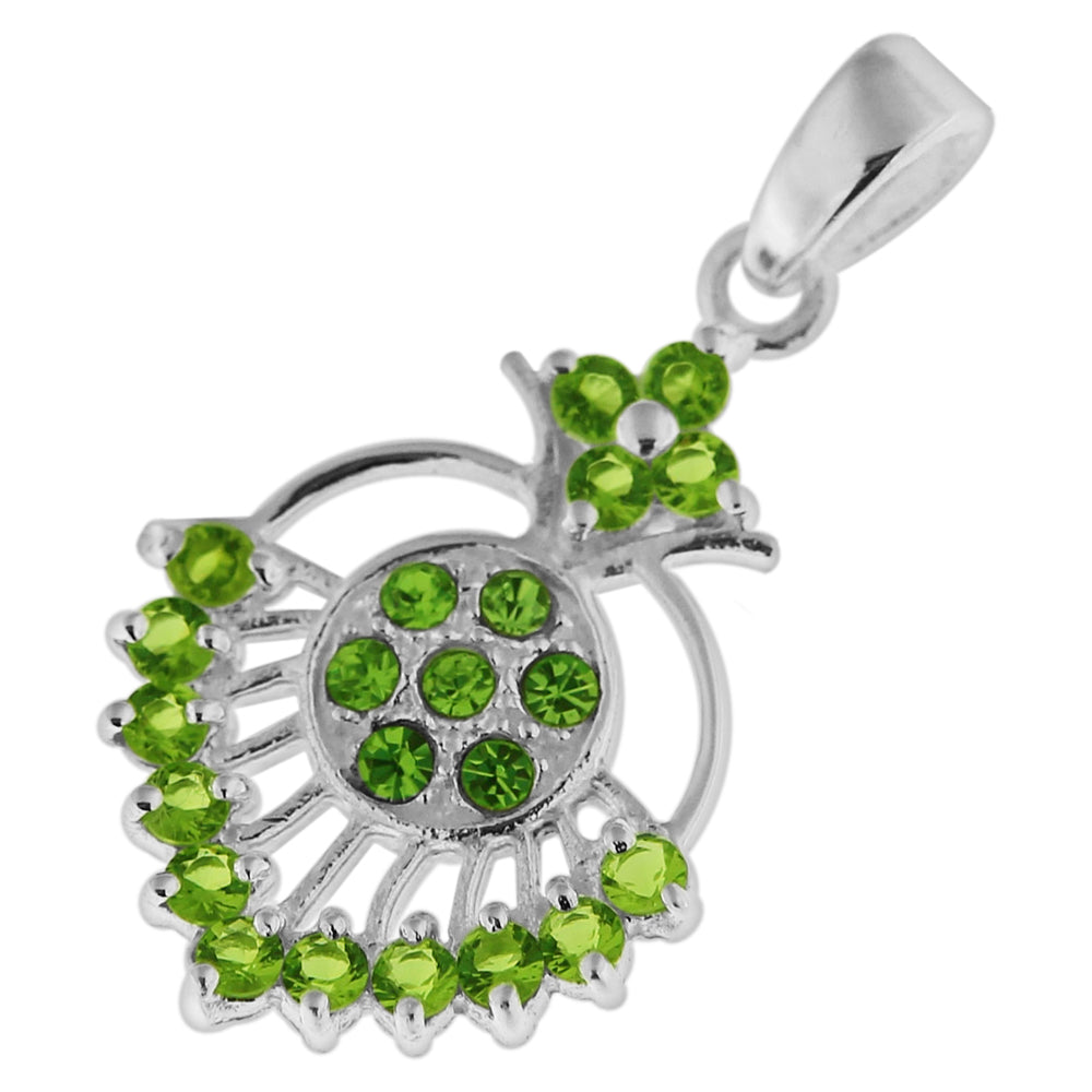925 Sterling Silver Fancy Jeweled Pendant