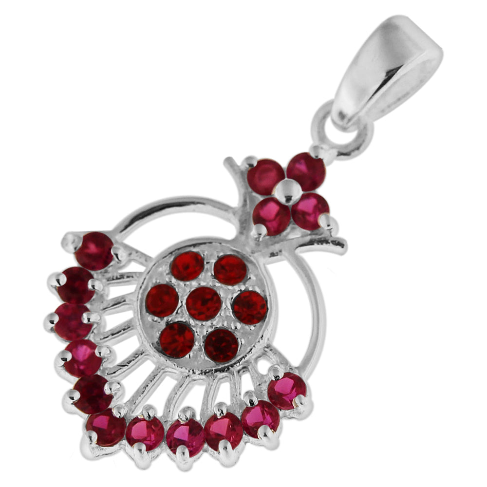 925 Sterling Silver Fancy Jeweled Pendant