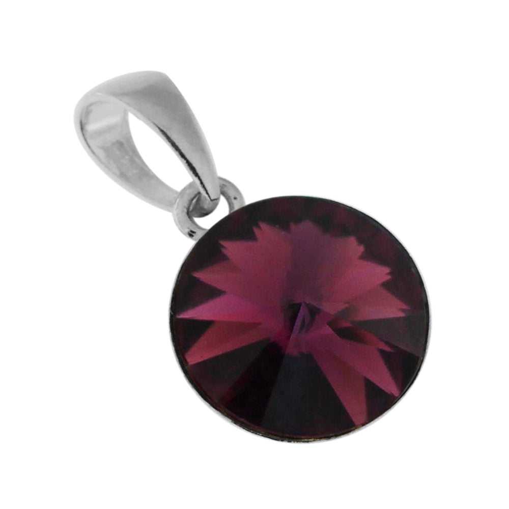 925 Sterling Silver 11 mm Round Stone Pendant