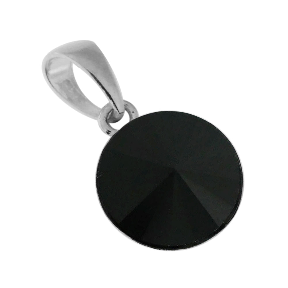 925 Sterling Silver 11 mm Round Stone Pendant