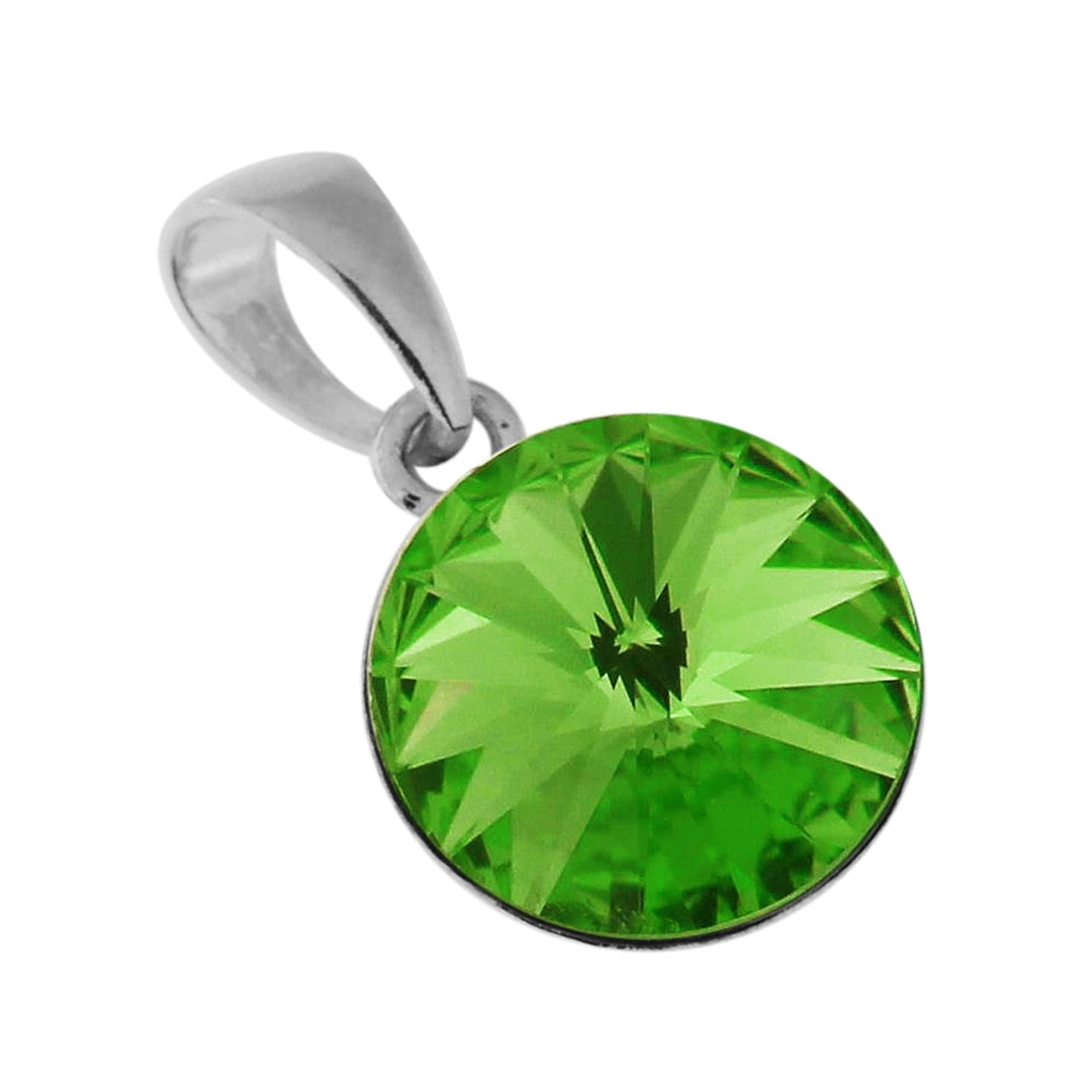 925 Sterling Silver 11 mm Round Stone Pendant
