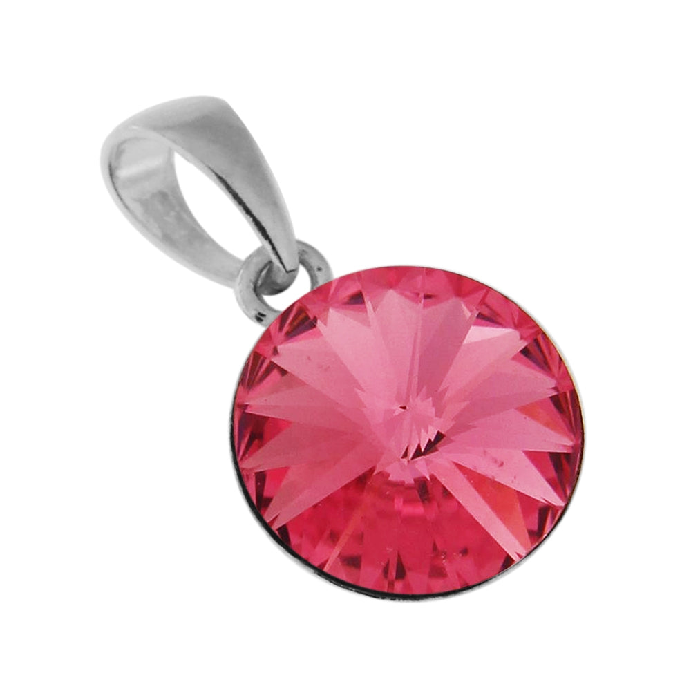 925 Sterling Silver 11 mm Round Stone Pendant