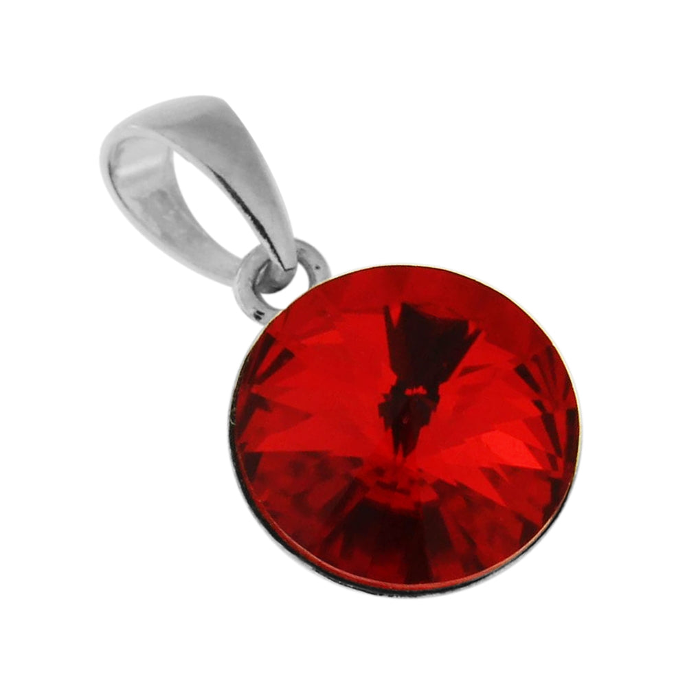 925 Sterling Silver 11 mm Round Stone Pendant
