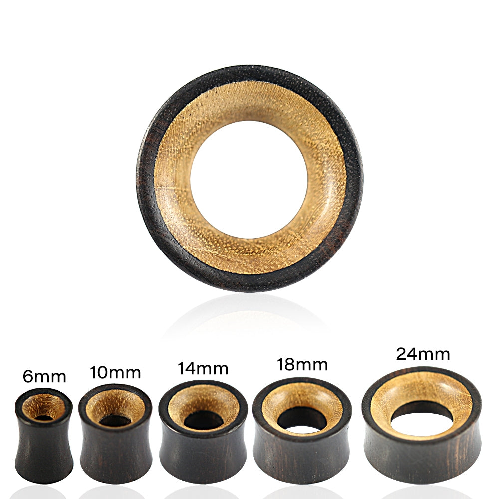 Double Flared Organic Teak and Iron Wood Tunnel Ear Gauges Plug