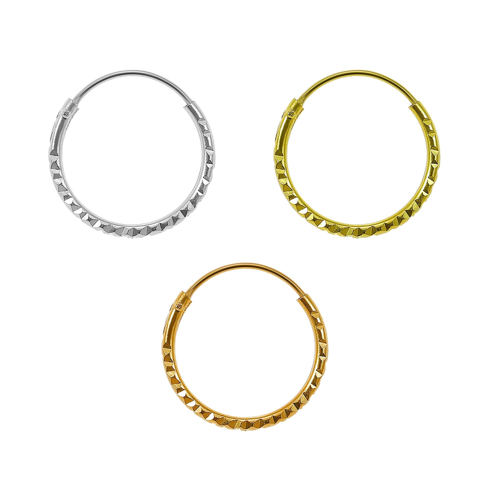 925 Sterling Silver Laser Cut Nose Hoop Ring
