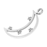 Jeweled Crescent Moon Stainless Steel Casting Pendant