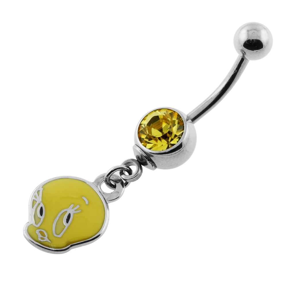 Dangling Tweety Bird Navel Belly Ring