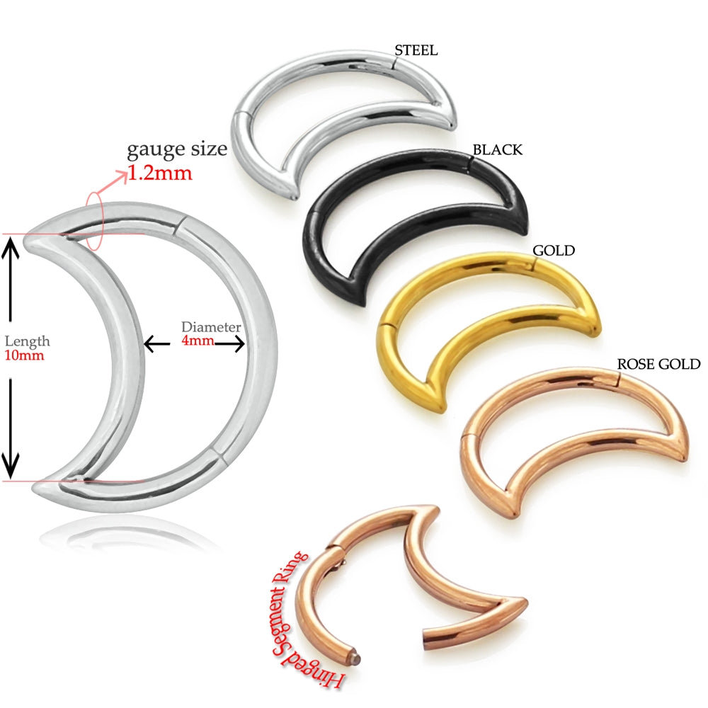 Small Moon Nose Hoop Segment Clicker Ring