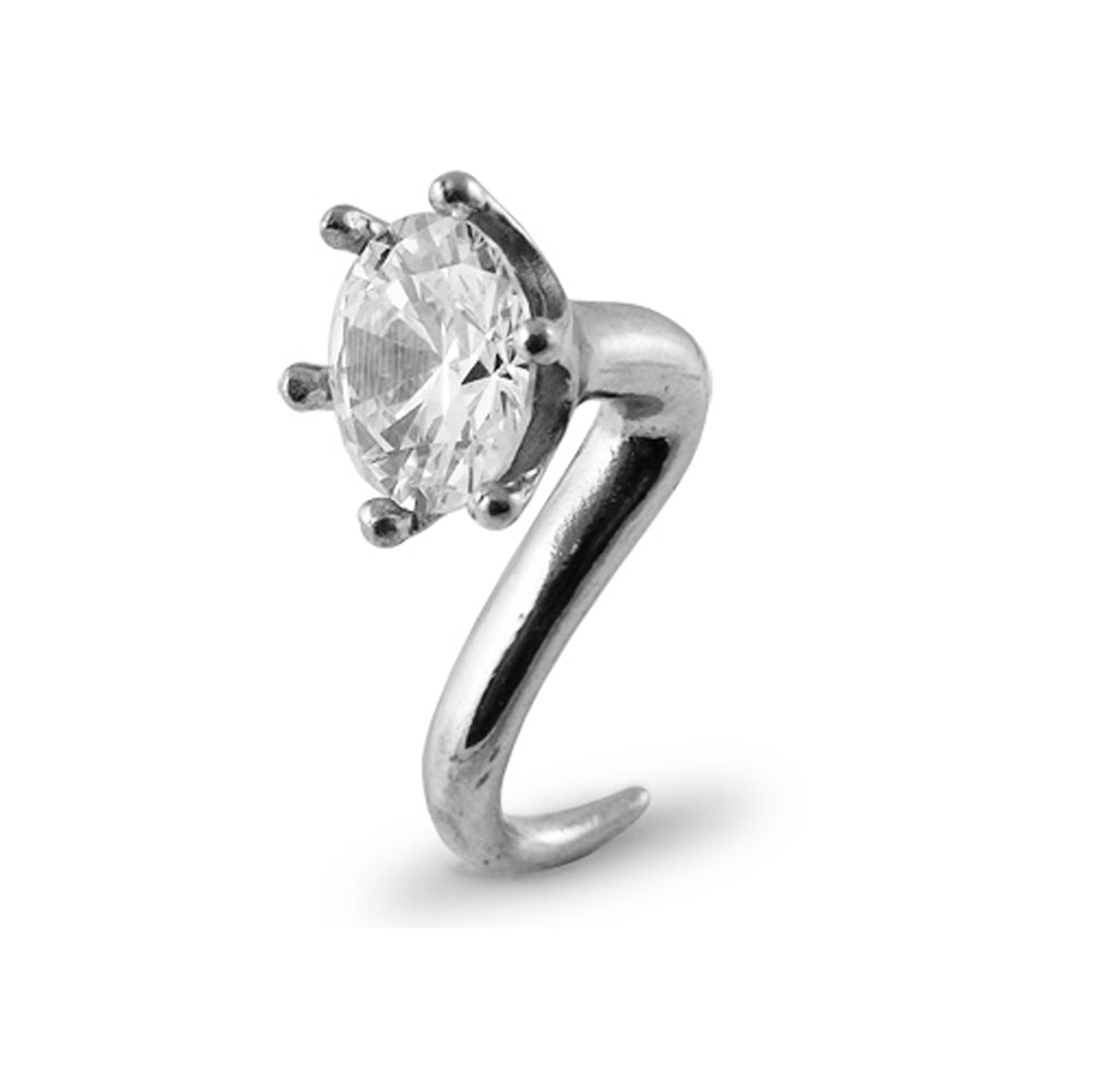 Steel Ear Plug with Jewel