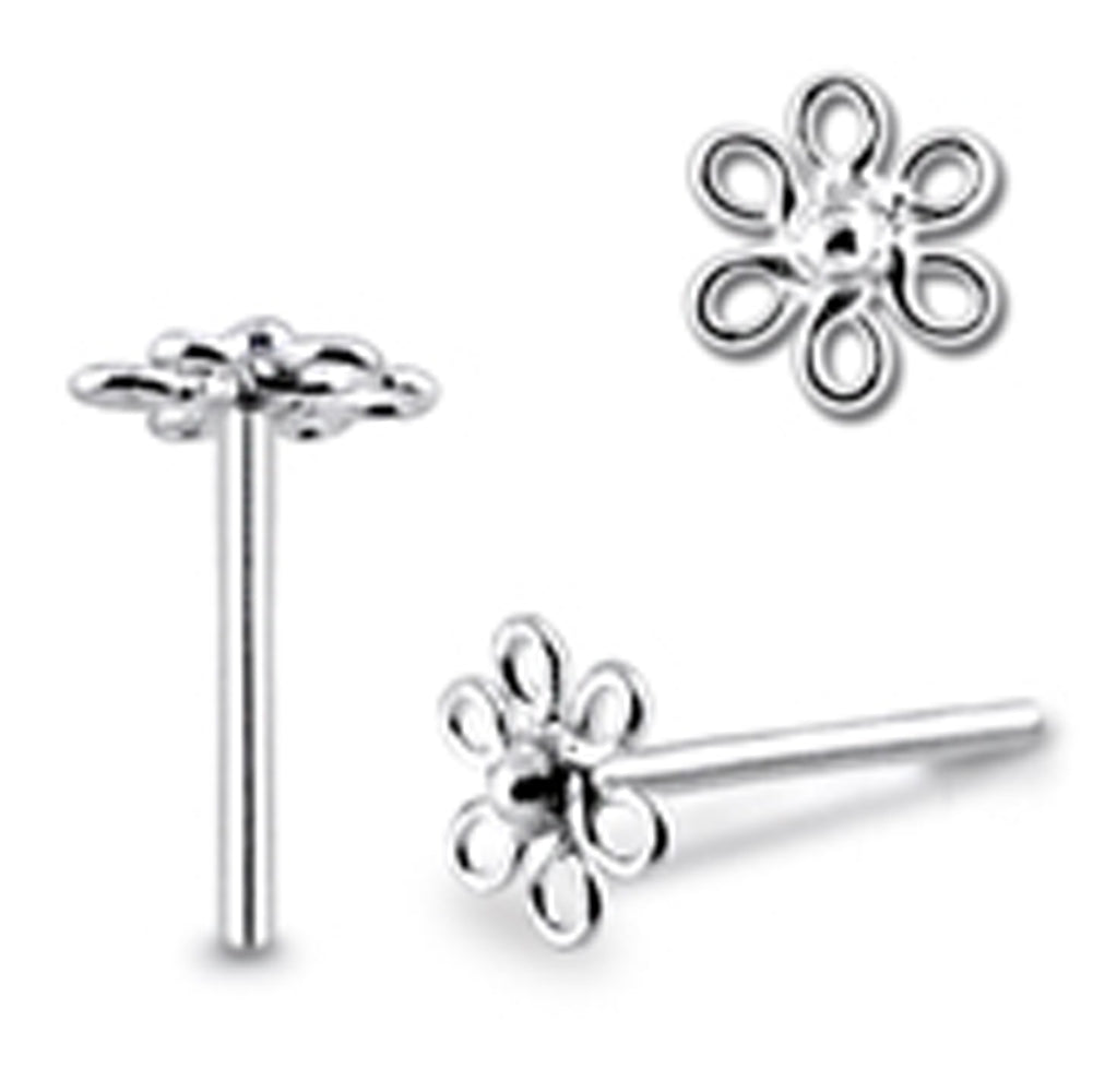 Filigree Flower Straight Nose Pin