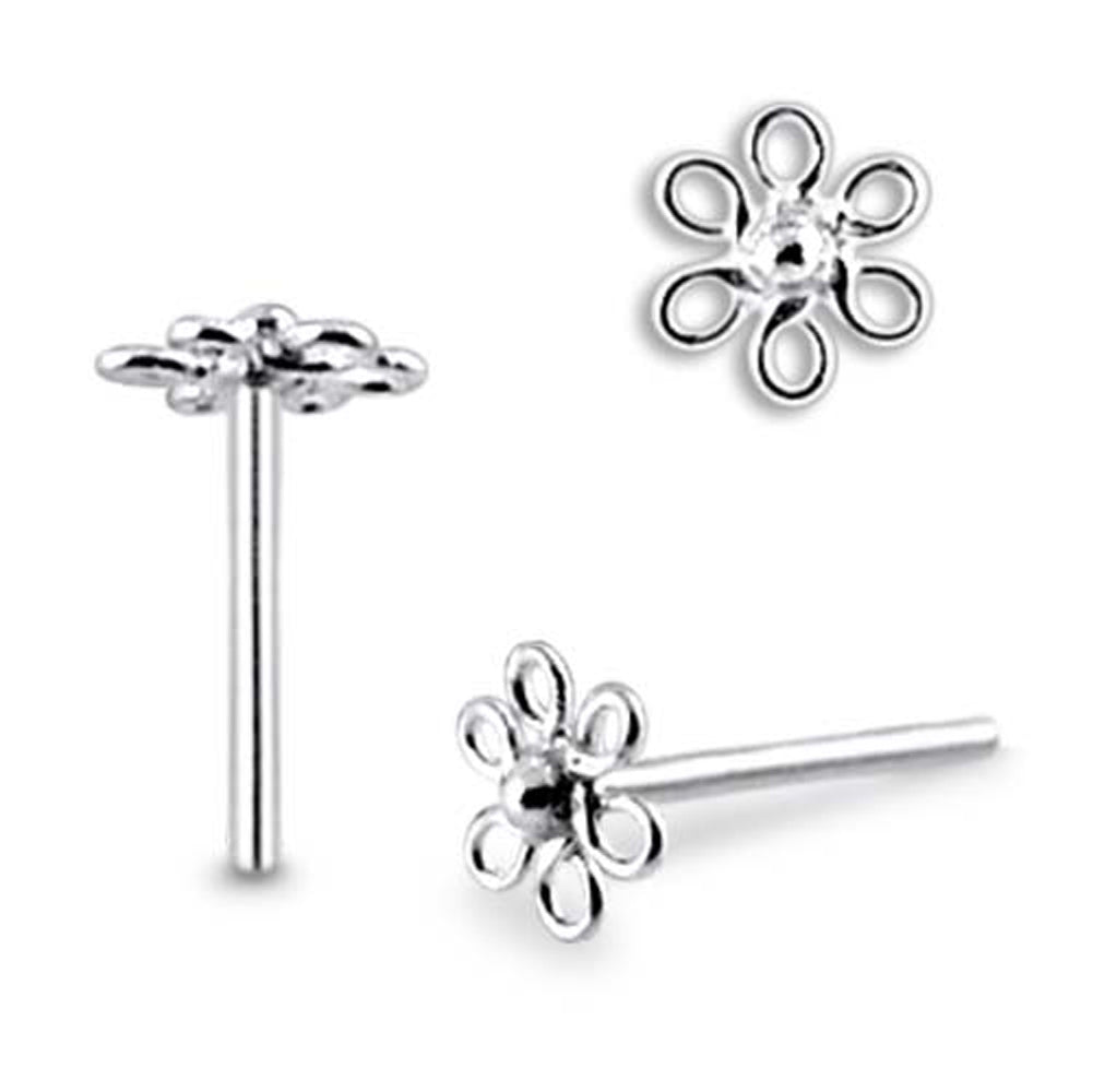 Filigree Flower Straight Nose Pin