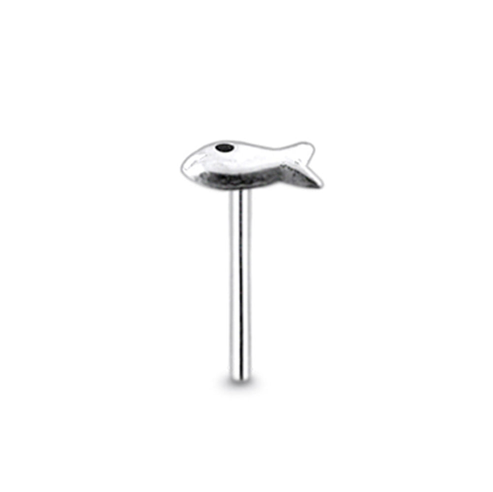 Plain Fish Straight Nose Pin