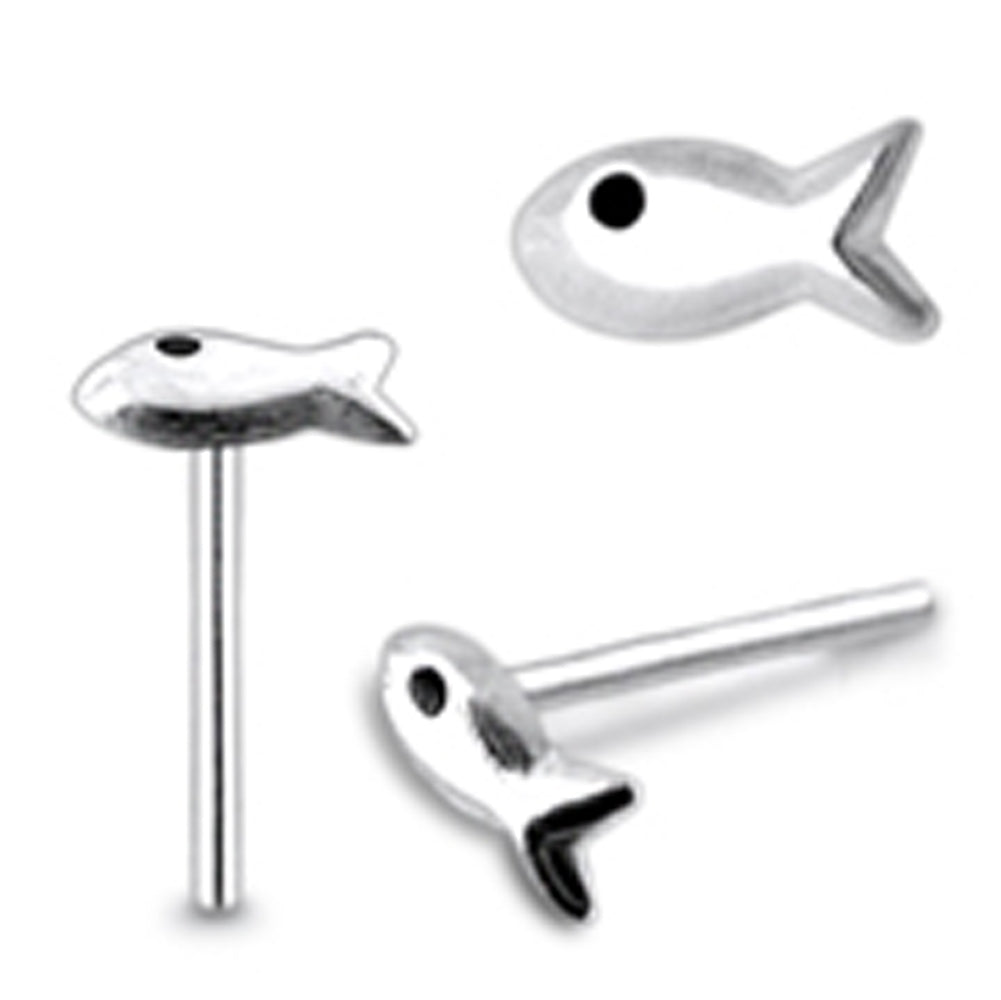 Plain Fish Straight Nose Pin